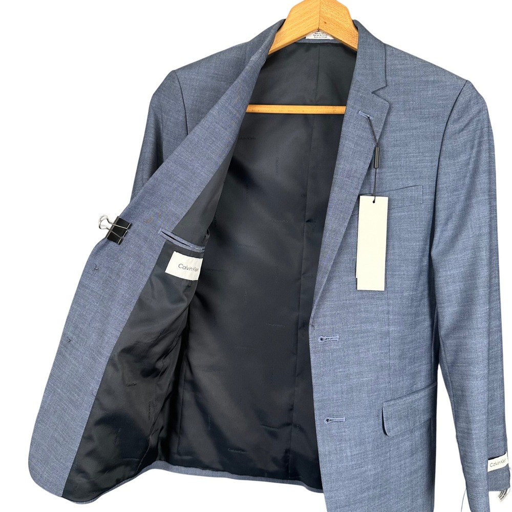 Calvin Klein Mens Slim Fit Stretch Suit Separate Blazer Med Blue K8J0027 14R